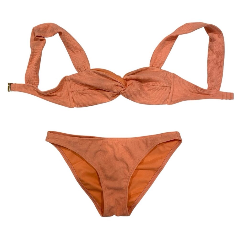 XHILARATION Orange Terry Textured Bikini 2-Piece Set Top: SMALL / Bottom: MEDIUM